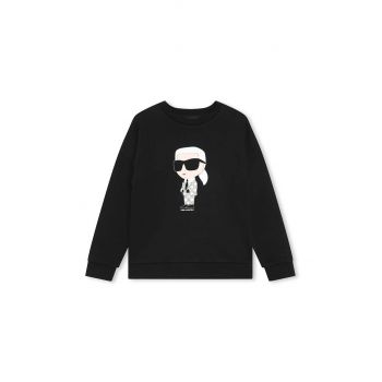 Karl Lagerfeld bluza copii culoarea negru, cu imprimeu