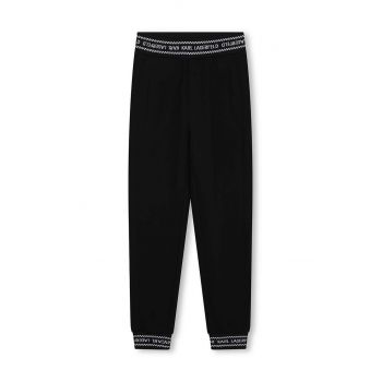 Karl Lagerfeld pantaloni de trening pentru copii culoarea negru, neted