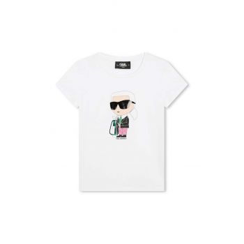 Karl Lagerfeld tricou copii culoarea alb