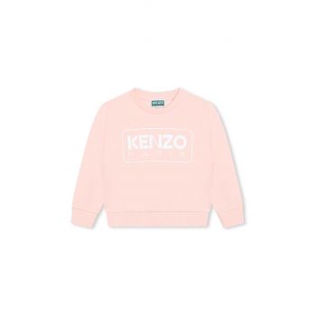 Kenzo Kids hanorac de bumbac pentru copii culoarea roz, cu imprimeu