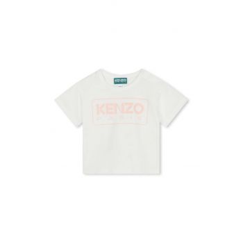 Kenzo Kids tricou de bumbac pentru copii culoarea alb