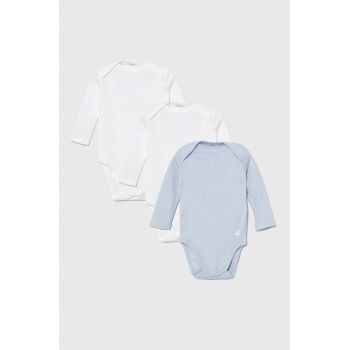 United Colors of Benetton body din bumbac pentru bebelusi 3-pack