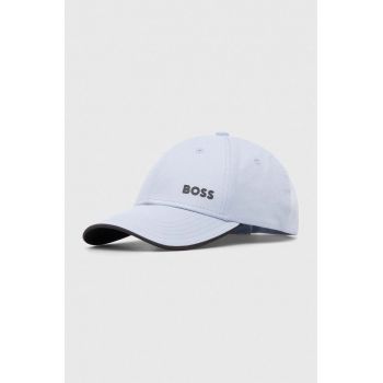 BOSS Green șapcă de baseball din bumbac culoarea gri, uni 50505834