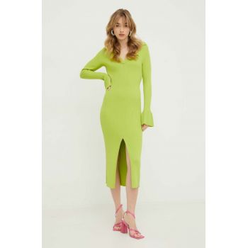 HUGO rochie culoarea verde, maxi, mulată 50507922