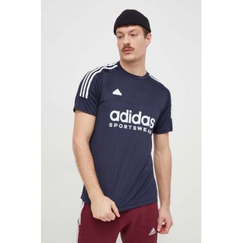 adidas tricou de antrenament Tiro culoarea bleumarin, cu imprimeu IS1501 ieftin