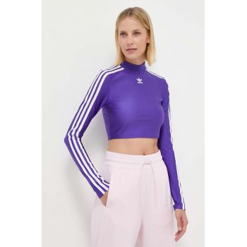 adidas Originals longsleeve femei, culoarea violet, cu turtleneck IR8133 ieftin