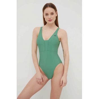 adidas Performance costum de baie dintr-o bucată Iconisea culoarea verde, cupă ușor rigidizată IU0059