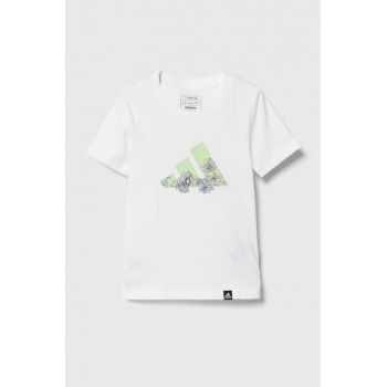 adidas tricou de bumbac pentru copii GIRLS TRAIN TEE culoarea alb
