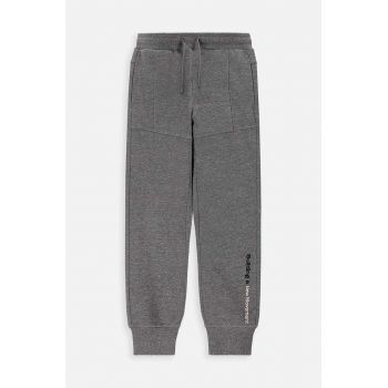 Coccodrillo pantaloni de trening pentru copii culoarea gri, neted