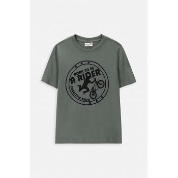 Coccodrillo tricou de bumbac pentru copii culoarea verde, cu imprimeu