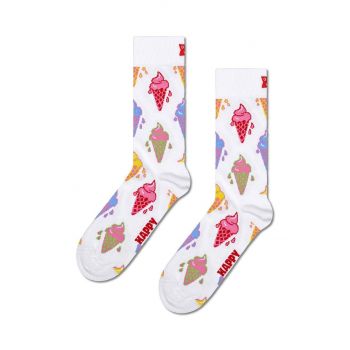 Happy Socks sosete Ice Cream Sock culoarea alb