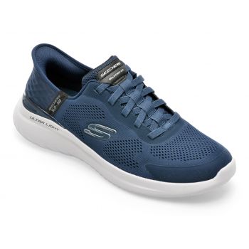 Pantofi sport SKECHERS bleumarin, BOUNDER 2.0, din piele ecologica