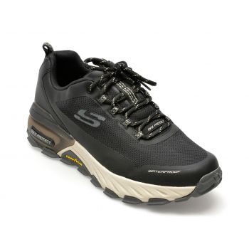 Pantofi sport SKECHERS negri, MAX PROTECT, din material textil si piele ecologica