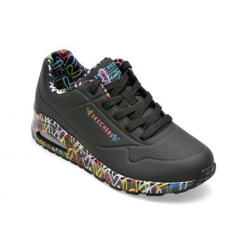 Pantofi sport SKECHERS negri, UNO, din piele ecologica