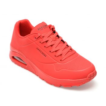 Pantofi sport SKECHERS rosii, UNO, din piele ecologica