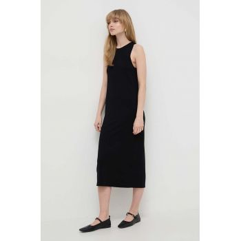 Weekend Max Mara rochie culoarea negru, midi, drept 2415320000000