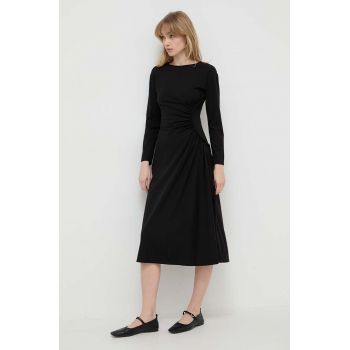 Weekend Max Mara rochie culoarea negru, midi, evazați 2415620000000