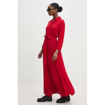 Answear Lab rochie culoarea rosu, maxi, evazati la reducere