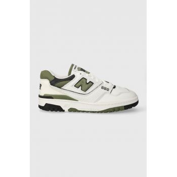 New Balance sneakers din piele 550 culoarea alb, BB550DOB