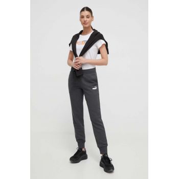 Puma pantaloni de trening culoarea gri, melanj 586842