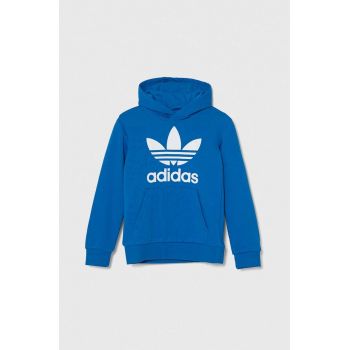 adidas Originals bluza copii TREFOIL HOODIE cu glugă, cu imprimeu