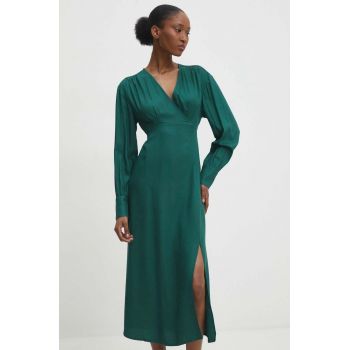 Answear Lab rochie culoarea verde, midi, drept