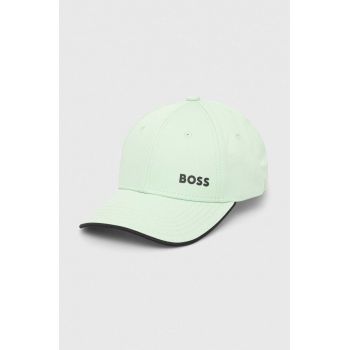 BOSS Green șapcă de baseball din bumbac culoarea gri, uni 50505834