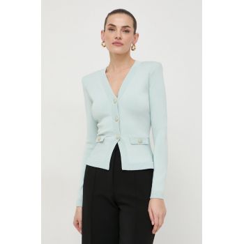 Elisabetta Franchi cardigan femei, culoarea verde, light