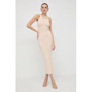 Elisabetta Franchi rochie culoarea bej, maxi, mulata