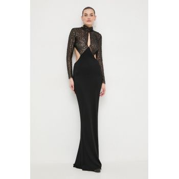 Elisabetta Franchi rochie culoarea negru, maxi, mulata