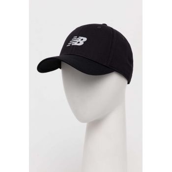 New Balance șapcă de baseball din bumbac culoarea negru, cu imprimeu ieftina