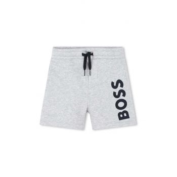 BOSS pantaloni scurti bebe culoarea gri, talie reglabila