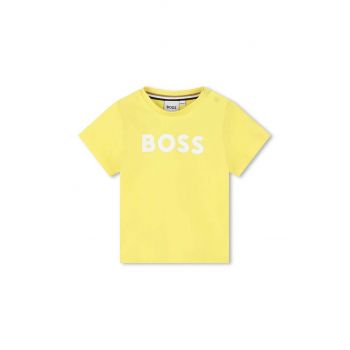 BOSS tricou din bumbac pentru bebelusi culoarea verde, cu imprimeu