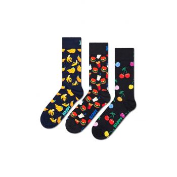 Happy Socks sosete Classic Banana 3-pack culoarea negru