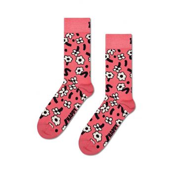 Happy Socks sosete Dancing Flower Sock culoarea roz