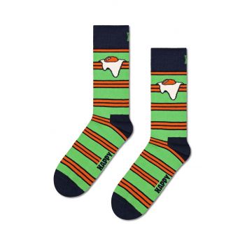 Happy Socks sosete Egg On Stripe Sock culoarea verde