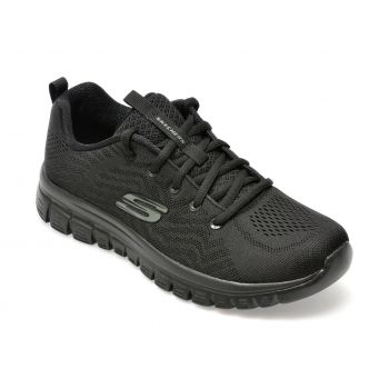 Pantofi sport SKECHERS negri, GRACEFUL, din material textil