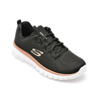 Pantofi sport SKECHERS negri, GRACEFUL, din piele ecologica