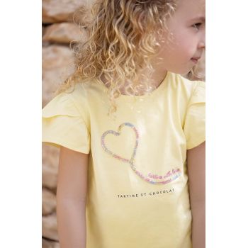 Tartine et Chocolat tricou bebe culoarea bej