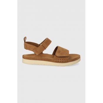 UGG sandale din piele intoarsa pentru copii GOLDENSTAR culoarea maro