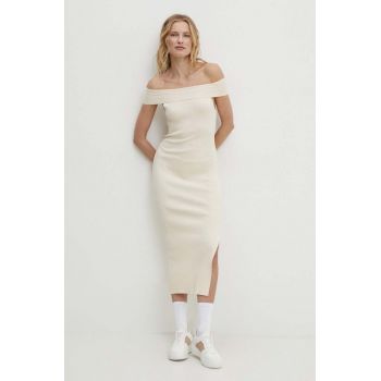 Answear Lab rochie culoarea bej, midi, mulata