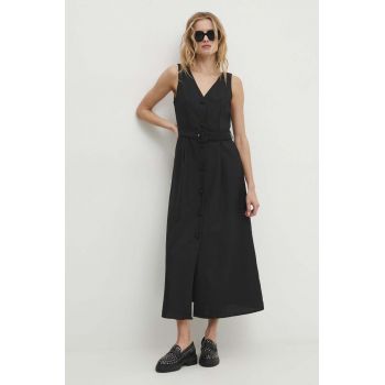 Answear Lab rochie culoarea negru, midi, evazati