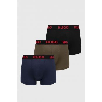 HUGO boxeri 3-pack bărbați, culoarea verde 50496723