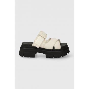 UGG papuci Ashton Slide femei, culoarea bej, cu platforma, 1136765