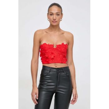 Bardot top culoarea rosu, neted