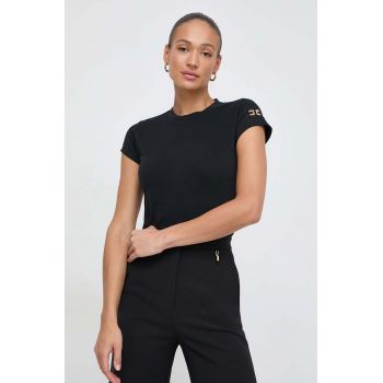 Elisabetta Franchi tricou din bumbac femei, culoarea negru