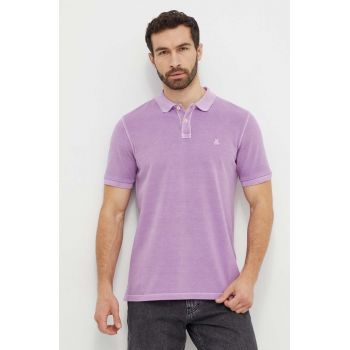 Marc O'Polo polo de bumbac culoarea violet, neted de firma original