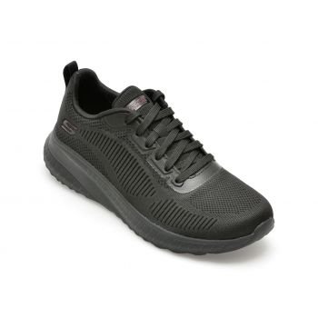 Pantofi sport SKECHERS negri, BOBS SQUAD CHAOS, din material textil