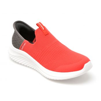 Pantofi sport SKECHERS rosii, ULTRA FLEX 3.0, din material textil