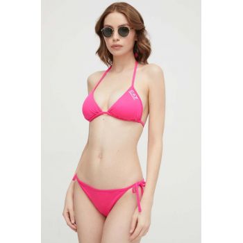 EA7 Emporio Armani costum de baie din două piese culoarea roz, cupa usor rigidizata